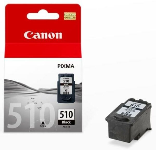 Cartus Cerneala Original Canon Black, PG-510, pentru Pixma IP2700|MP230|MP240|MP250|MP260|MP270|MP280|MP282|MP480|MP490|MP495|MX320|MX330|MX340|MX350|MX360|MX410|MX420, , (timbru verde 0.15 lei), „2970B001AA”