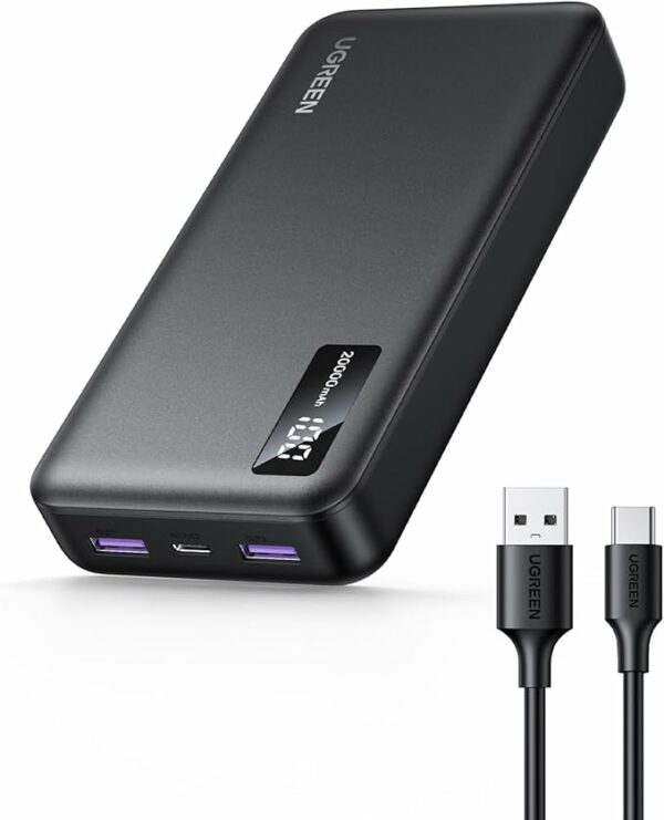 POWER BANK Ugreen „PB312”, 20000mAh, 22.5W, 1 x USB Type-C input, 1 x USB Type-C output, 2 x USB output, gri, „25683” (timbru verde 0.98 lei) – 6941876226832