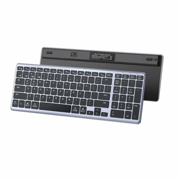 TASTATURA Ugreen, „KU005” wireless 2.4 G, Bluetooth 5.0 conectare 4 dispozitive simultan , acumulator 400 mAh, gri, „15258” (timbru verde 0.8 lei) – 6941876212583