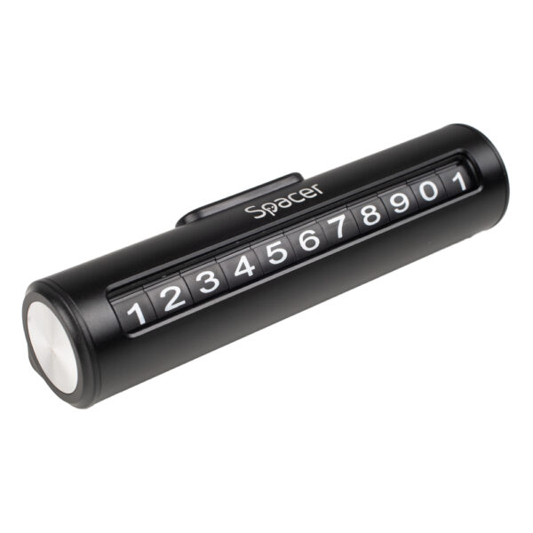 SUPORT numar de telefon parbriz Spacer, Functie ascundere numar, Negru, „SPAA-PHNR-01”