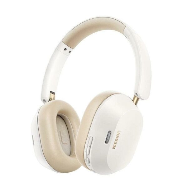 CASTI Ugreen, „HP203”, Max5c Hybrid 43dB Active Noise Cancelling, Wireless, 40mm drivers, 4 microfoane, Over Ear Bluetooth 5.4, 3D Spatial Audio, alb, „35758”, (timbru verde 0.18 lei) – 6941876237586