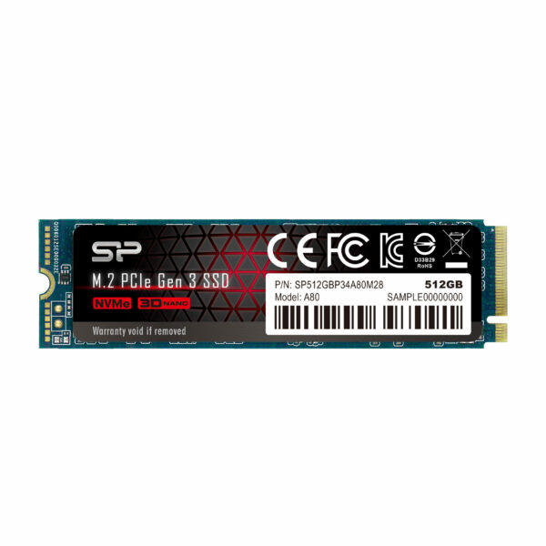 SSD P34A80 512GB, M.2 PCIe Gen3 x4 NVMe, 3200/3000 MB/s „SP512GBP34A80M28”