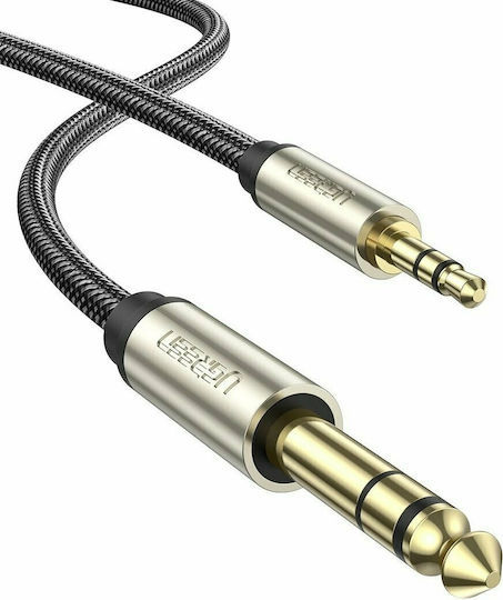 CABLU audio Ugreen, „AV127” TRS jack 3.5 mm (T) la jack 6.35 mm (T), lungime 2m, gri „10628” (timbru verde 0.18 lei) – 6957303816286
