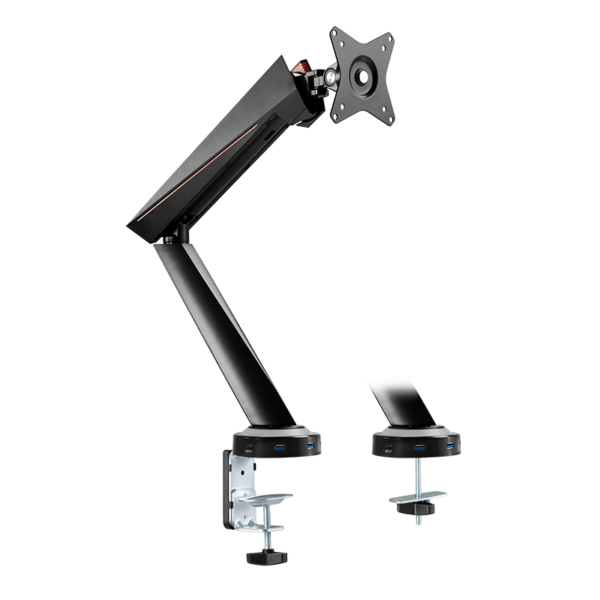 SUPORT de birou LOGILINK, pt 1 TV/monitor plat, diag. max 32 inch, rotatie, inclinare, verticala, max 8 Kg, gas spring, negru, „BP0091”