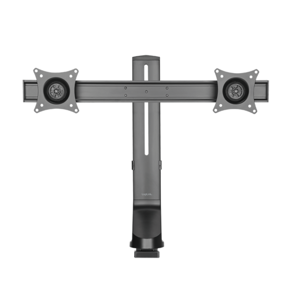 SUPORT de birou LOGILINK, pt 2 TV/monitor plat, curbat, diag. max 27 inch, rotatie, inclinare, pivotare, orizontala, verticala, max 7 Kg x 2, negru, „BP0160”