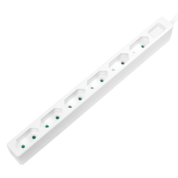 PRELUNGITOR LOGILINK, Euro skt x 6, cablu 3G 1.0mm2, 230 V/7.5 A, 50 Hz, max. 1700 W, IP20, 1.5m, alb, „LPS231” (timbru verde 0.8 lei)