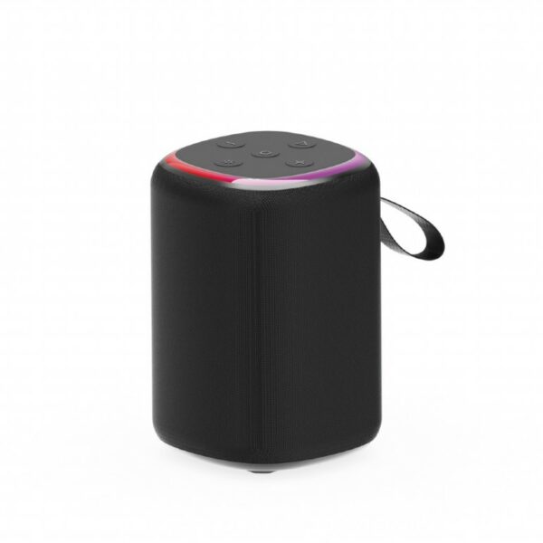 BOXE GEMBIRD portabile bluetooth, RMS: 5W, baterie 800mAh, microSD, FM-radio, LED light, BT v5.3, 76x76x115mm, 350 grame, black, „SPK-BT-LED-08S” (timbru verde 0.03 lei)