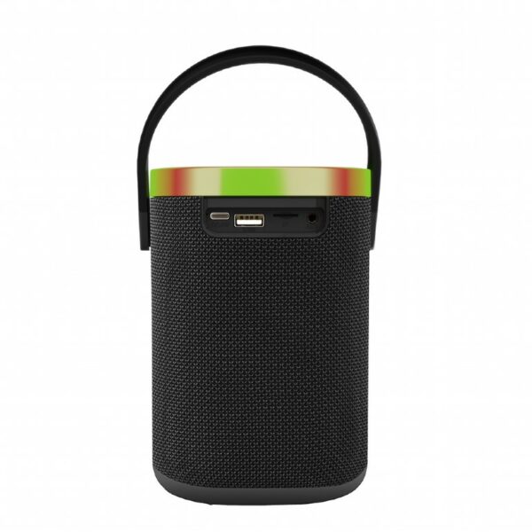BOXE GEMBIRD portabile bluetooth, RMS: 10W, baterie 1800mAh, microSD, USB, FM-radio, LED light, BT v5.3, 111x111x160mm, 930 grame, black, „SPK-BT-LED-06” (timbru verde 0.03 lei)