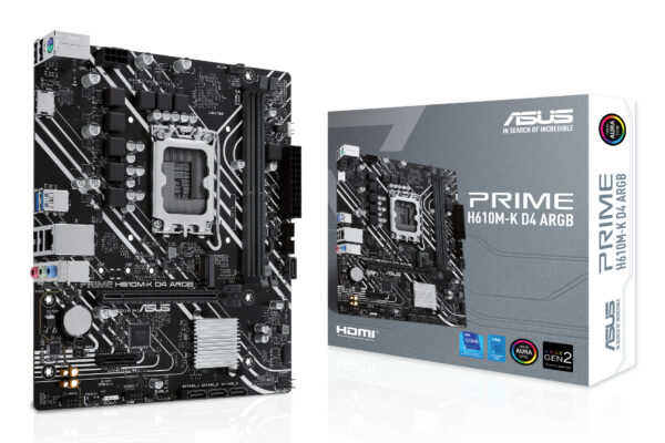 ASUS PRIME H610M-K D4 ARGB LGA1700 1xHDMI „PRIME H610M-K D4 ARGB”