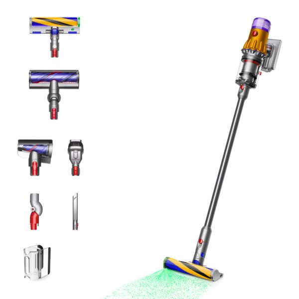 Dyson Aspirator vertical fara fir V12 Detect Slim Absolute 2023, 0.35 L, 545 W (Galben/Nichel) „448884-01” (timbru verde 4 lei)