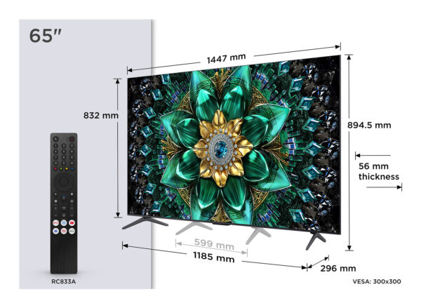 Mini LED TV 4K 65(164 cm) TCL 65Q6C „65Q6C” (timbru verde 15 lei)