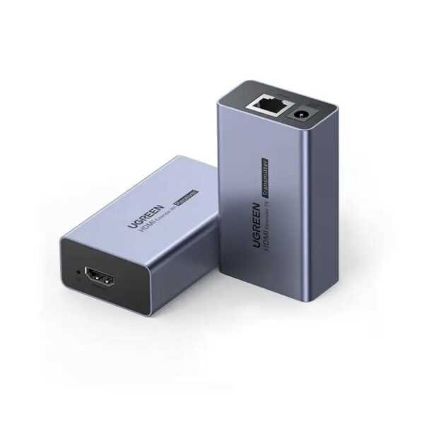 EXTENDER VIDEO Ugreen, „CM455” necesita cablu UTP Cat5e/6 max 50m, suporta HDMI 1.3, rez. maxima 1080P/60Hz, contine 1 transmitter si 1 receiver, metalic, gri „90811EU” (timbru verde 0.8 lei) – 6941876216550
