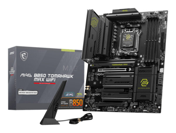 Placa de baza MSI MAG B850 Tomahawk Max WiFi Mainboard, Sockel AM5, AMD B850, ATX, DDR5 „7E62-002R”