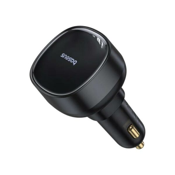 INCARCATOR auto Baseus Enjoyment Pro, 1 x USB Type-C cablu retractabil, 1 x USB , total output 60W, pt. bricheta auto, negru „C00057800111-00” (timbru verde 0.18 lei) – 6932172635817