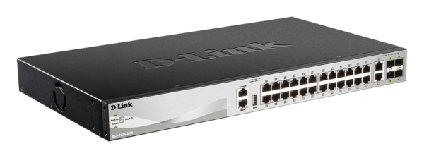 SWITCH D-Link Managed L3, Gigabit, 24 x 10/100/1000BASE-T, 2 x 10GBASE-T, 4 x 10G SFP+, rackabil, carcasa metalica, „DGS-3130-30TS” (timbru verde 10 lei)