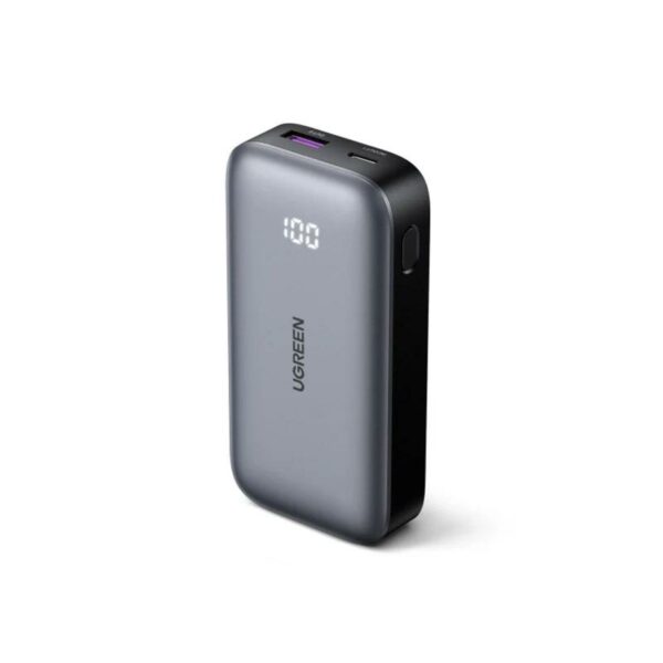 POWER BANK Ugreen, „PB502”, 10000mAh, 30W, 1 x USB Type-C input/output, 1 x USB, display, gri, „25185” (timbru verde 0.98 lei) – 6941876221851