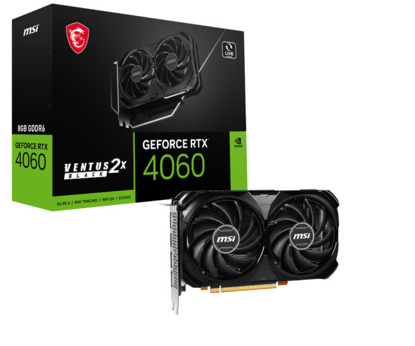 GeForce RTX 4060 VENTUS 2X BLACK 8 GB „GEFORCE RTX 4060 VENTUS 2X BLACK 8G”
