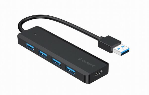 HUB extern GEMBIRD, porturi USB: USB-A 3.1 x 4, conectare prin USB-A 3.1, cablu 0.15 m, negru, „UHB-U3P4P-02” (timbru verde 0.18 lei)