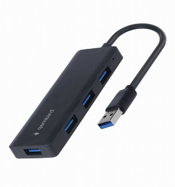 HUB extern GEMBIRD, porturi USB: USB-A 3.1 x 4, conectare prin USB-A 3.1, cablu 0.15 m, negru, „UHB-U3P4-03” (timbru verde 0.18 lei)