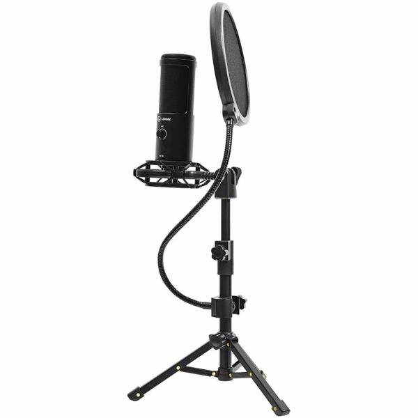 LORGAR Voicer 721, Gaming Microphone, Black, USB condenser microphone with tripod stand and pop filter „LRG-CMT721” (timbru verde 0.18 lei)