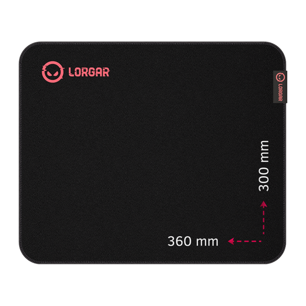 Lorgar Main 323, Gaming mouse pad, Precise control surface, Red anti-slip rubber base, size: 360mm x 300mm x 3mm, weight 0.21kg „LRG-GMP323”