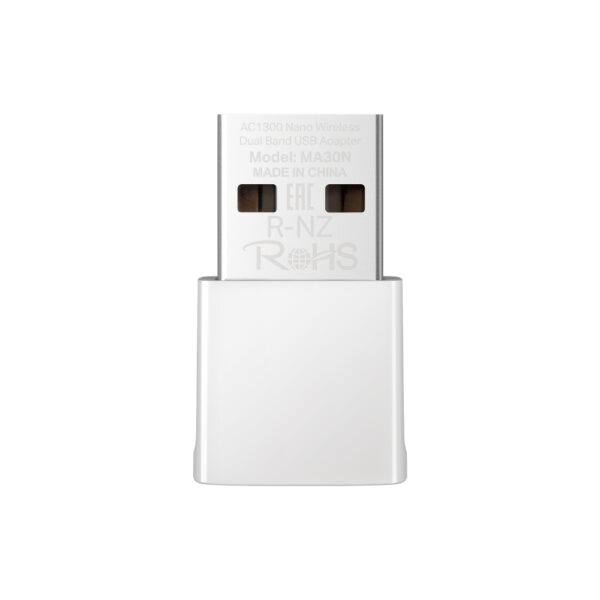 ADAPTOR RETEA MERCUSYS, nano AC1300 extern wireless 2.4 GHz | 5 GHz, USB 2.0, 1300 Mbps, alb, „MA30N” (timbru verde 0.18 lei)