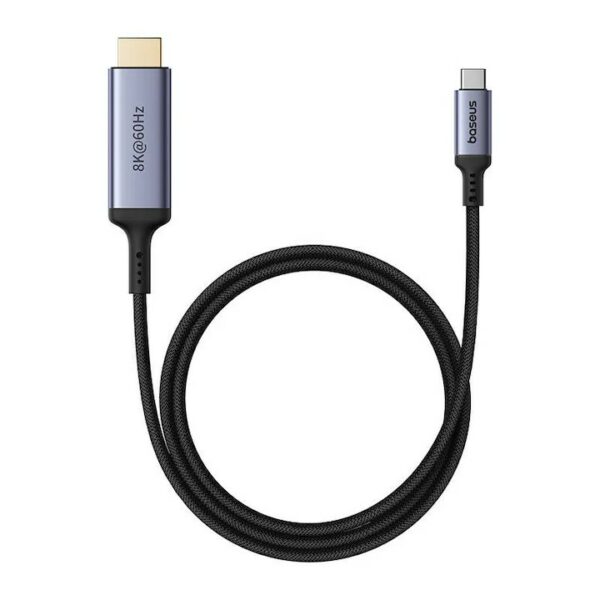 CABLU video Baseus High Definition Series, DisplayPort (T) la HDMI (T), 1.5m, rezolutie maxima 8K UHD la 60 Hz, braided, negru „B0063370G111-00” (timbru verde 0.18 lei) – 6932172650803