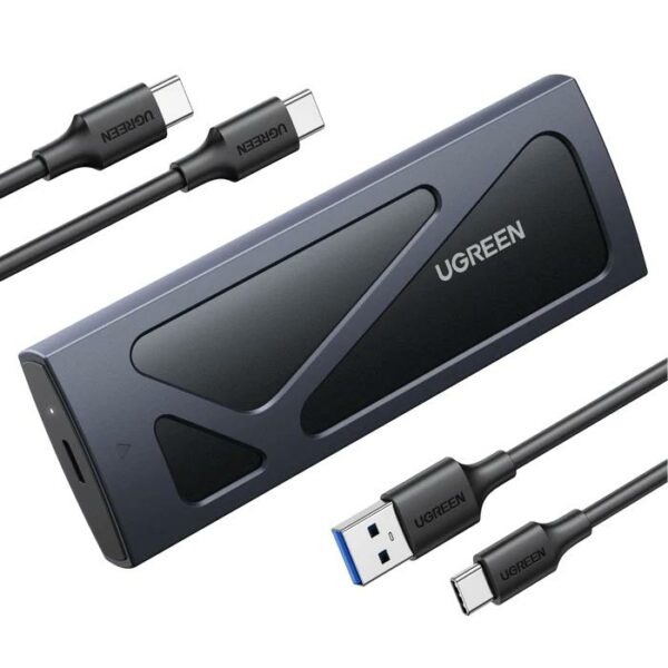 RACK extern Ugreen, „CM578” pt SSD M.2 NVMe; PCIE 3.0 compatibil cu form factor 2230/2242/2260/2280, cablu 50cm USB-C la USB-C,10Gbps, aluminiu, gri „15512” (timbru verde 0.8lei) – 6941876215126
