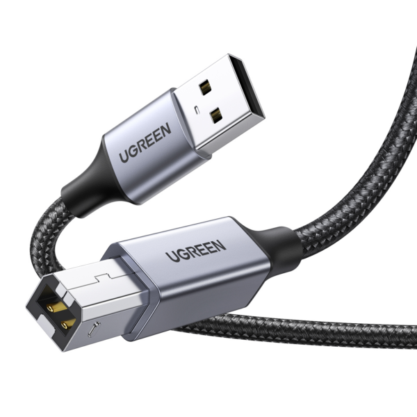CABLU USB Ugreen, „US369” USB 2.0 (T) la USB Tip B (T), pentru imprimanta, 3m, braided, negru, „80804” (timbru verde 0.08 lei) – 6957303888047