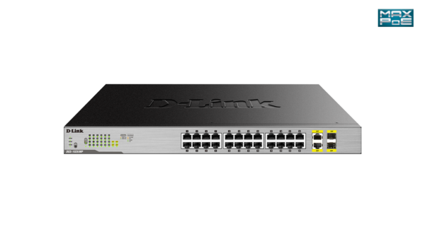SWITCH D-LINK 26 porturi Gigabit max POE, IEEE 802.3at PoE+, buget maxim 370W, carcasa metal. „DGS-1026MP” (timbru verde 2 lei)