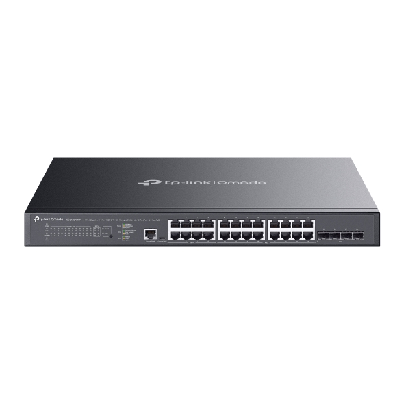 Switch TP-Link cu management L2, Omada 24-Port Gigabit cu 4-Port 10GE SFP+ L2+ Managed Switch cu 16-Port PoE+ si 8-Port PoE++, 16xxxx Gigabit 802.3af/at PoE+, 500W buget POE „SG3428XMPP” (timbru verde 2 lei)