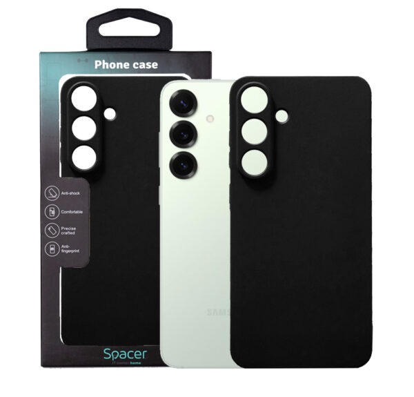 Husa Samsung Galaxy S25 Plus Spacer, negru, grosime 1.5mm, material flexibil TPU „SPPC-SM-GX-S25PL-TPU”