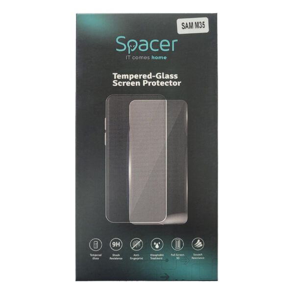 FOLIE STICLA Spacer pentru Samsung Galaxy M35 grosime 0.3mm, acoperire totala ecran, strat special anti-ulei si anti-amprenta, Tempered Glass, sticla 9D, duritate 9H „SPPG-SM-GX-M35-TPU”