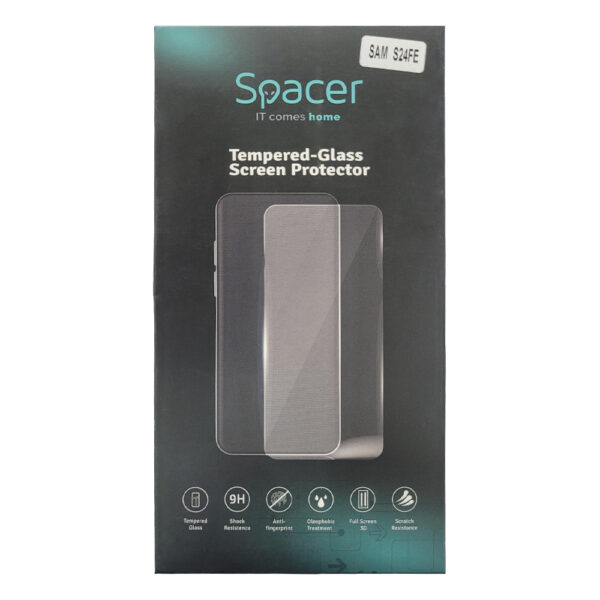 FOLIE STICLA Spacer pentru Samsung Galaxy S24FE grosime 0.3mm, acoperire totala ecran, strat special anti-ulei si anti-amprenta, Tempered Glass, sticla 9D, duritate 9H „SPPG-SM-GX-S24FE-TPU”