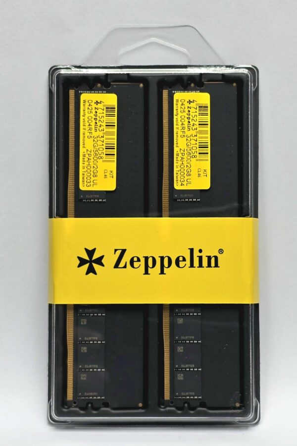 Memorie DDR Zeppelin, DDR5 64GB frecventa 5600 Mhz (kit 2x 32GB) dual channel kit (retail) „ZE-DDR5-64G5600-KIT”