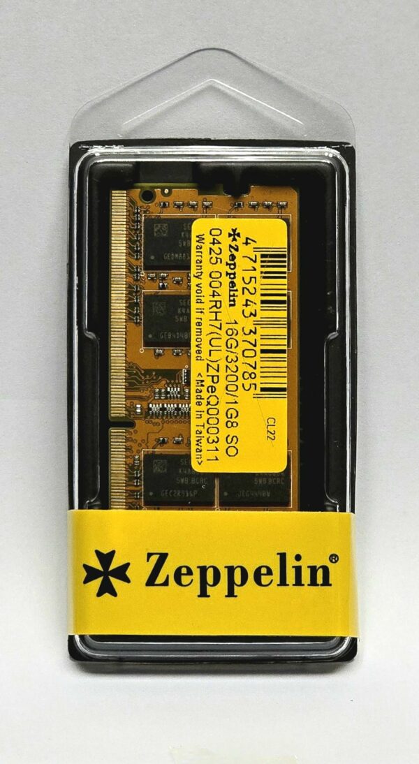 SODIMM Zeppelin, DDR4 16GB, 3200 MHz, retail „ZE-SD4-16G3200”