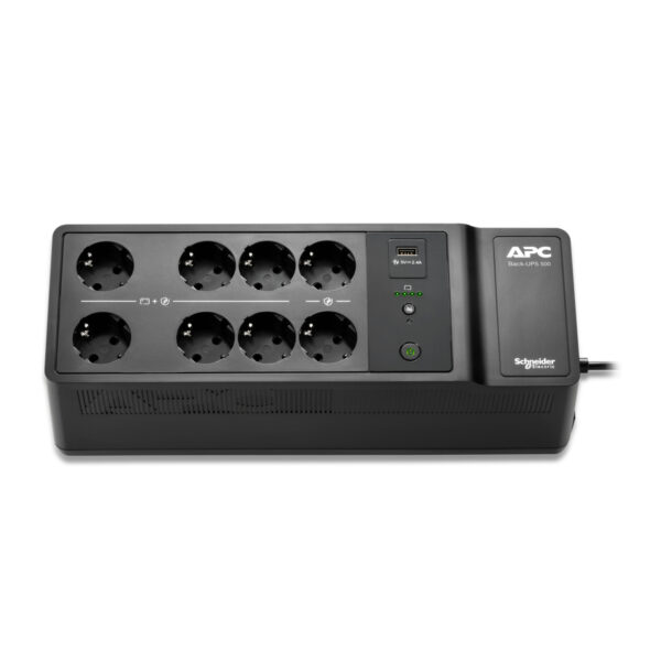 APC Back-UPS 500VA 8 schuko outlets 230V 1 USB charging port „BE500G2-GR” (timbru verde 40 lei)