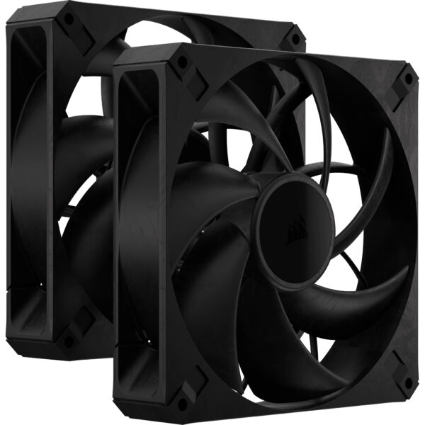 Ventilator Corsair RS140 MAX 140mm PWM, 1600 RPM, Dual Pack, Negru „CO-9050175-WW”