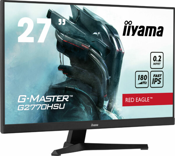 IIYAMA Monitor LED G2770HSU-B6 27″ Fast IPS 1920 x 1080 180Hz 300 cd/m 0.2ms HDMI DP USB HUB Tilt „G2770HSU-B6” (timbru verde 7 lei)