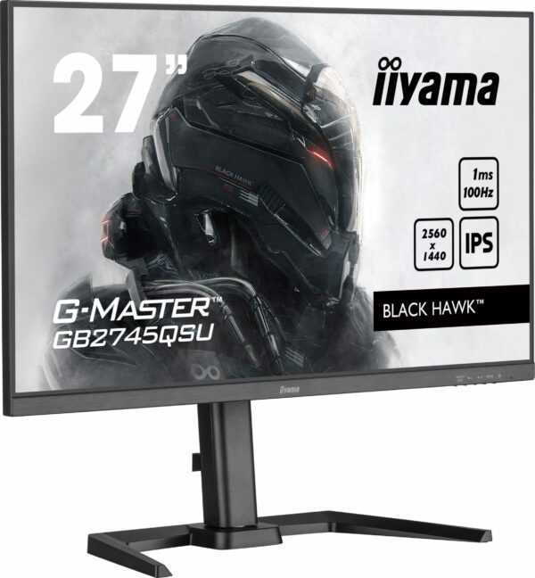 IIYAMA Monitor LED GB2745QSU-B2 27″ IPS 2560 x 1440 100Hz 250cd 1300:1 1ms HDMI DP USB HUB Tilt HAS „GB2745QSU-B2” (timbru verde 7 lei)