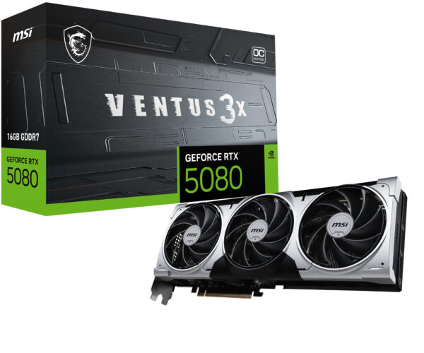 MSI GeForce RTX 5080 16G VENTUS 3X OC PLUS „GeForce RTX 5080 16G VENTUS 3X OC PLUS”