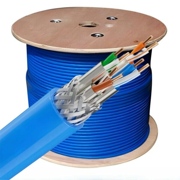 Cablu S/FTP, categoria 7A, 23AWG, manta LSZH, Dca-s1,d2,a1, albastru, Nexio (500m) „NX-SFTP7A-23AWG-LSZH-DCA”