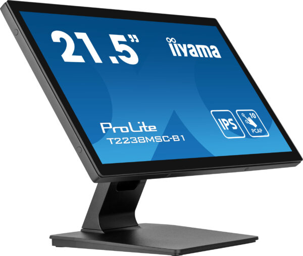 IIYAMA Monitor LED T2238MSC-B1 21.5″ 10pt Optical Bonded PCAP touchscreen IPS 1920 x 1080 600 cd/m2 5ms stylus, metal housing, water proof touch „T2238MSC-B1” (timbru verde 7 lei)