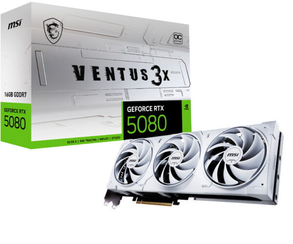 Placa video GeForce RTX 5080 Ventus 3X OC White 16GB GDDR7 PCI-Express „V531-062R”