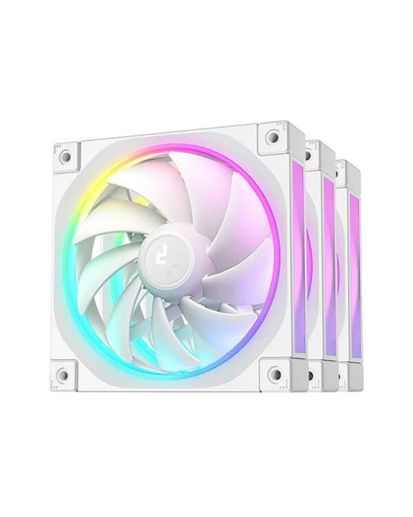 Set 3 ventilatoare DeepCool „FL12R WH 3IN1”, 120mm, 500-2150 RPM, FDB, 55 cfm, , 4pin PWM, alb, „R-FL12R-WHAPN3-G” (timbru verde 0.54lei) – 6933412785149