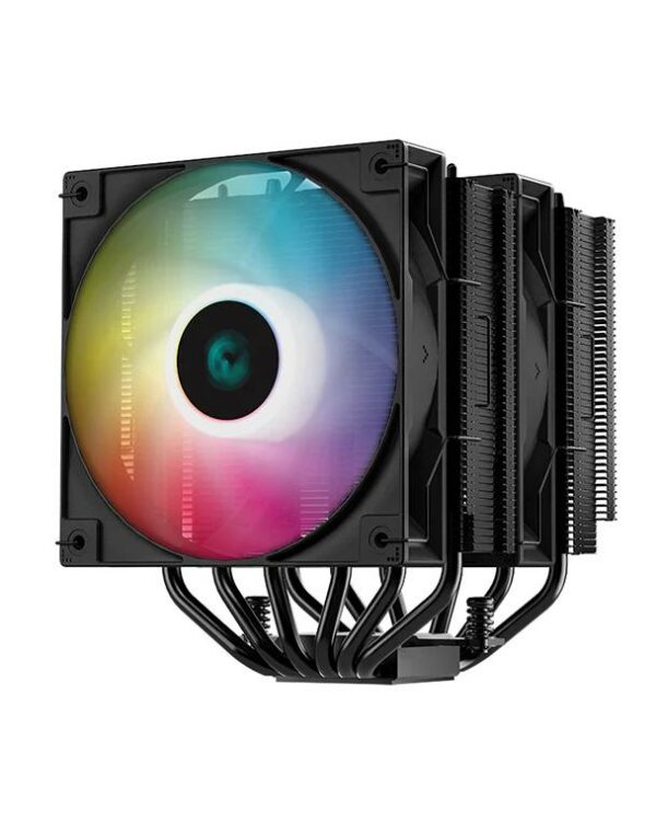 COOLER DeepCool „AG620 BK ARGB V2″ skt. Intel si AMD, racire cu aer, vent. 2 x 120mm, 300 – 1950 rpm, 6 heatpipes, inaltime 161mm, RGB adresabil,”R-AG620-BKAMMN-GJD” (timbru verde 0.8 lei)
