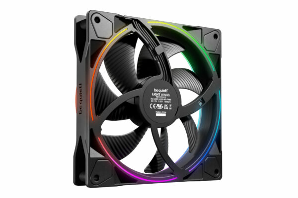 Ventilator be quiet! #LIGHT WINGS” 140mm, 1300 rpm, rifle bearing, PWM, reversibil, negru, „BL134” (timbru verde 0.18 lei)