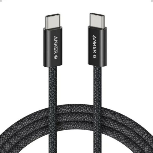 Cablu alimentare si date Anker Zolo, 1m, USB Type-C (T) la USB Type-C (T), 240W, invelis nylon, braided, negru, „A8060H21” (timbru verde 0.03 lei) – 0194644288761