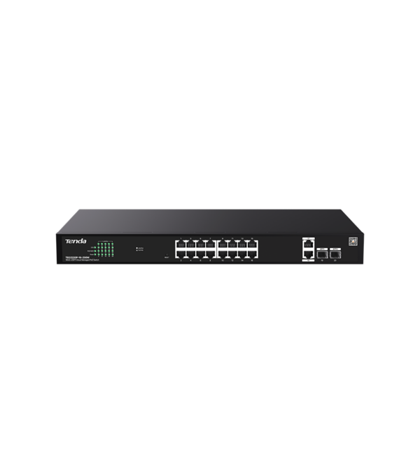 SWITCH TENDA PoE cloud managed, 18 GE+2 SFP porturi Gigabit, buget PoE 250W, metalic „TEG2220P-16-250W” (timbru verde TV 1.5 lei)