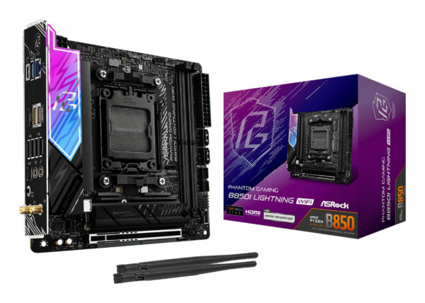 Placa de baza Phantom Gaming B850I Lightning WiFi, AMD B850, Socket AM5, mITX „90-MXBQR-A0UAYZ”